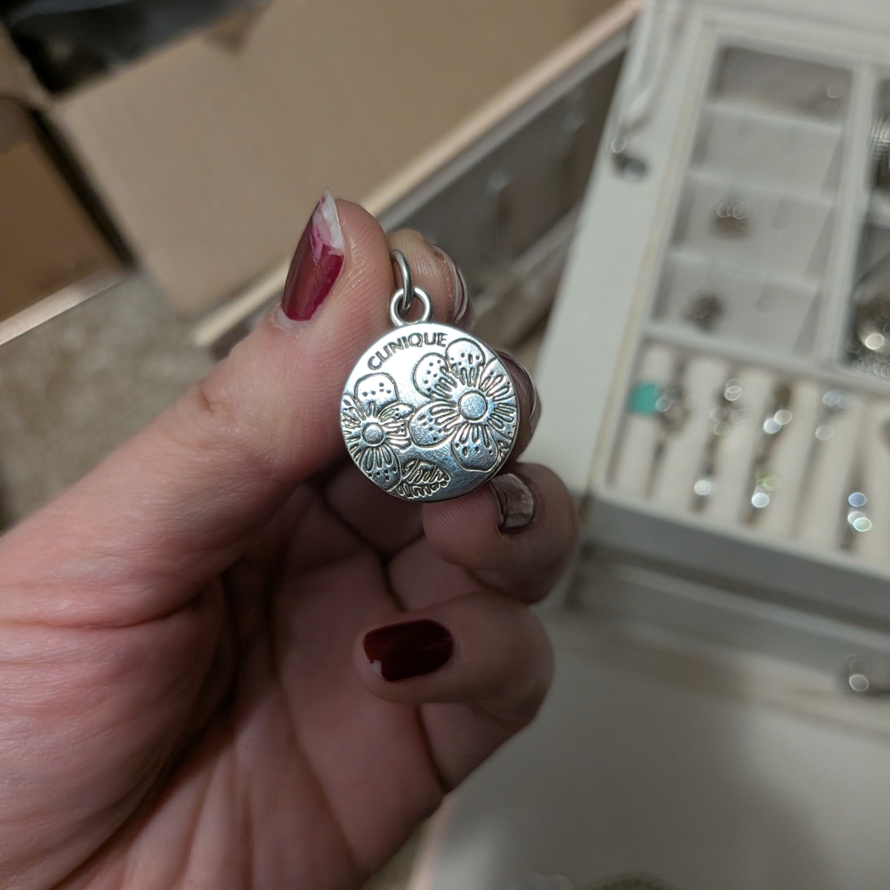 Tiffany & Co. Sterling Silver Floral Charm Pendant - Silver